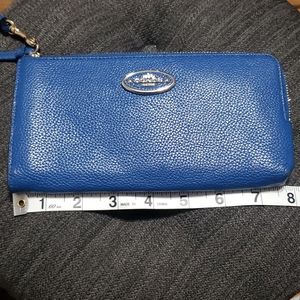 Coach Zip Wristlet Wallet-Blue